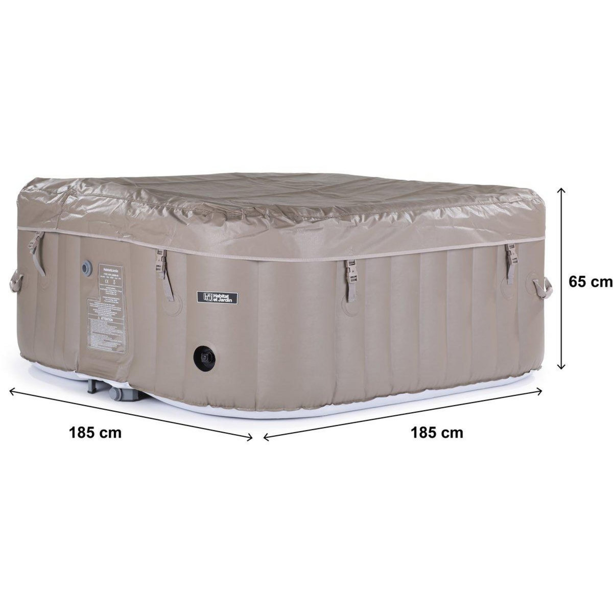 Habitat et Jardin SPA GONFLABLE MONAC EN PVC - 6 PLACES - TAUPE/CREME