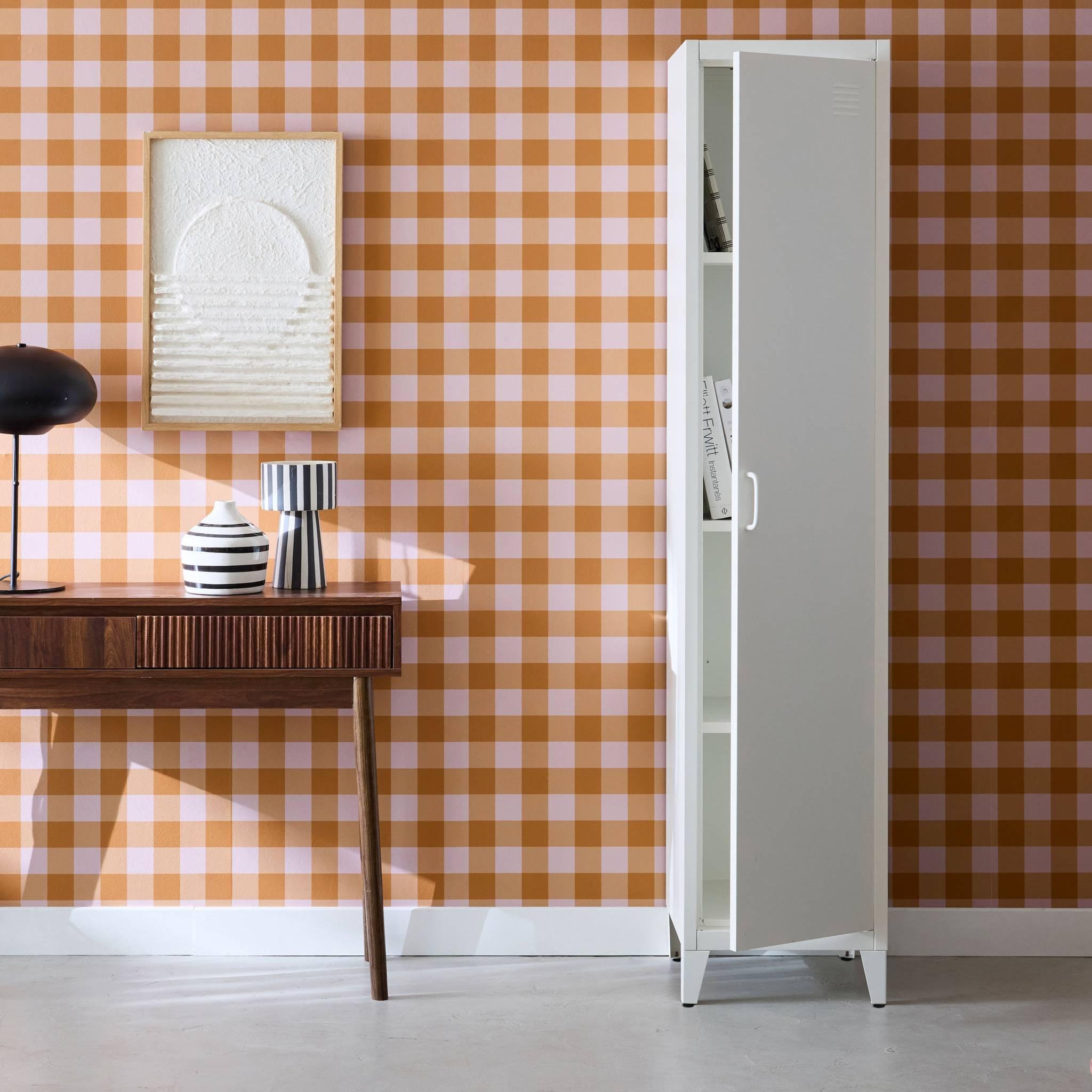 Voir la diapositive 2 : SWEEEK Armoire chambre industrielle métal, 4 espaces de rangement
