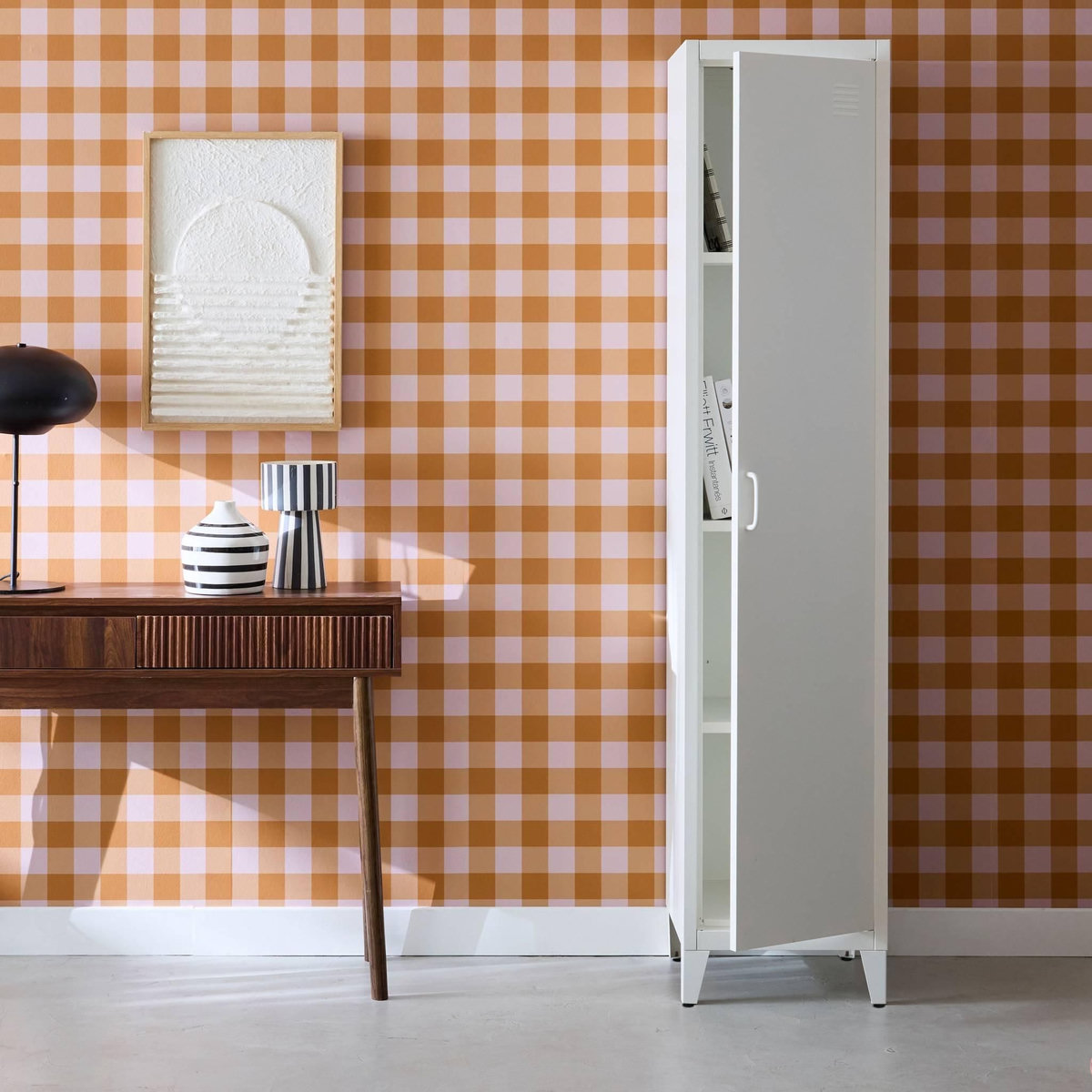 SWEEEK Armoire chambre industrielle métal, 4 espaces de rangement