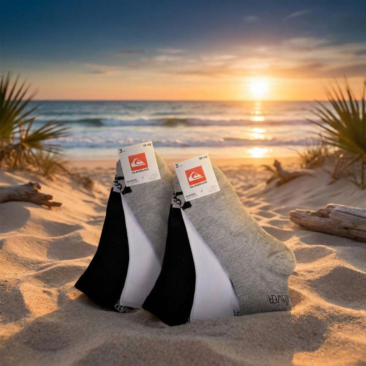 QUIKSILVER Quiksilver Pack de Chaussettes Homme QUARTER– Lot 6 Paires Sport