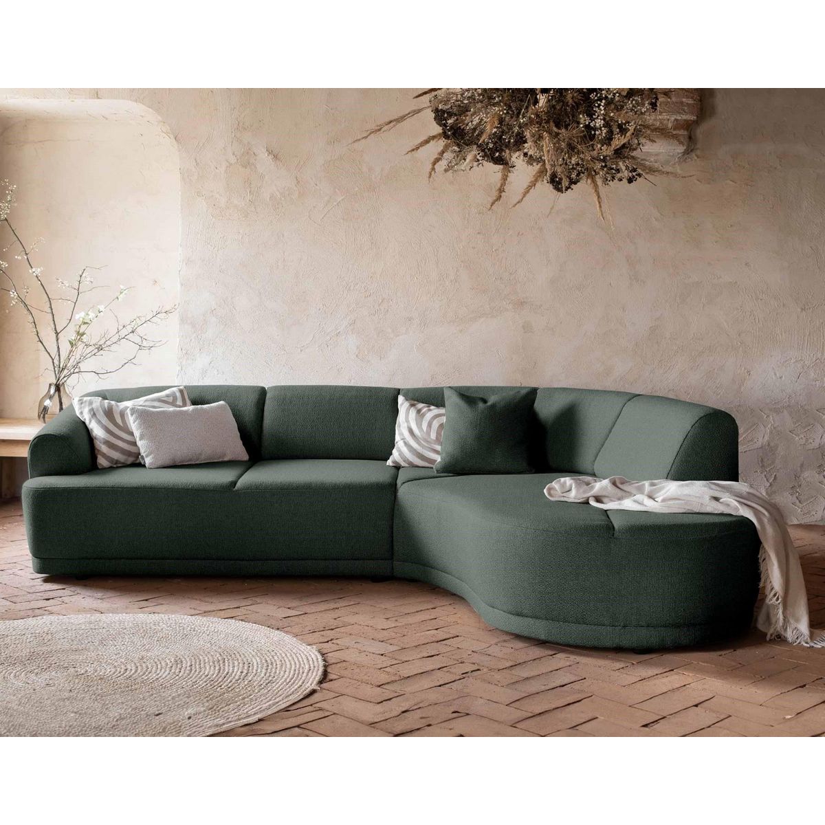 BEST MOBILIER Siena - canapé d'angle droit - 5 places - en tissu