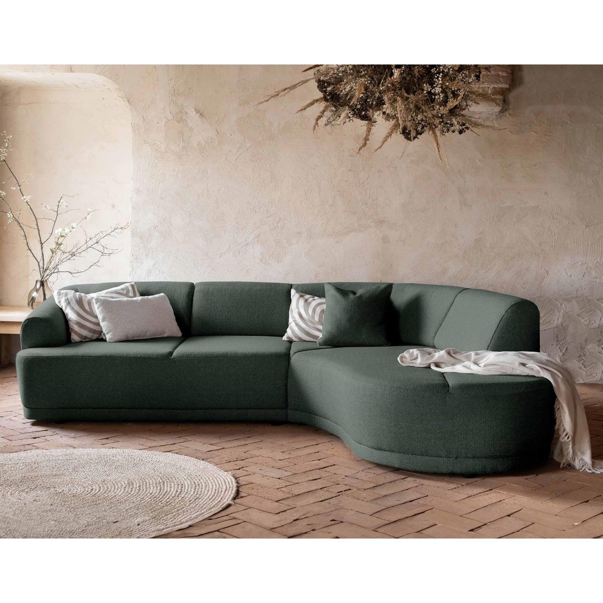 BEST MOBILIER Siena - canapé d'angle droit - 5 places - en tissu