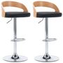 Voir la diapositive 2 : VIDAXL Tabourets de bar lot de 2 noir similicuir et bois courbé