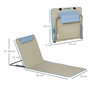 Voir la diapositive 3 : OUTSUNNY Lot de 2 tapis de plage rembourrés - dossier inclinable 5 positions - sac transport inclus - acier polyester beige