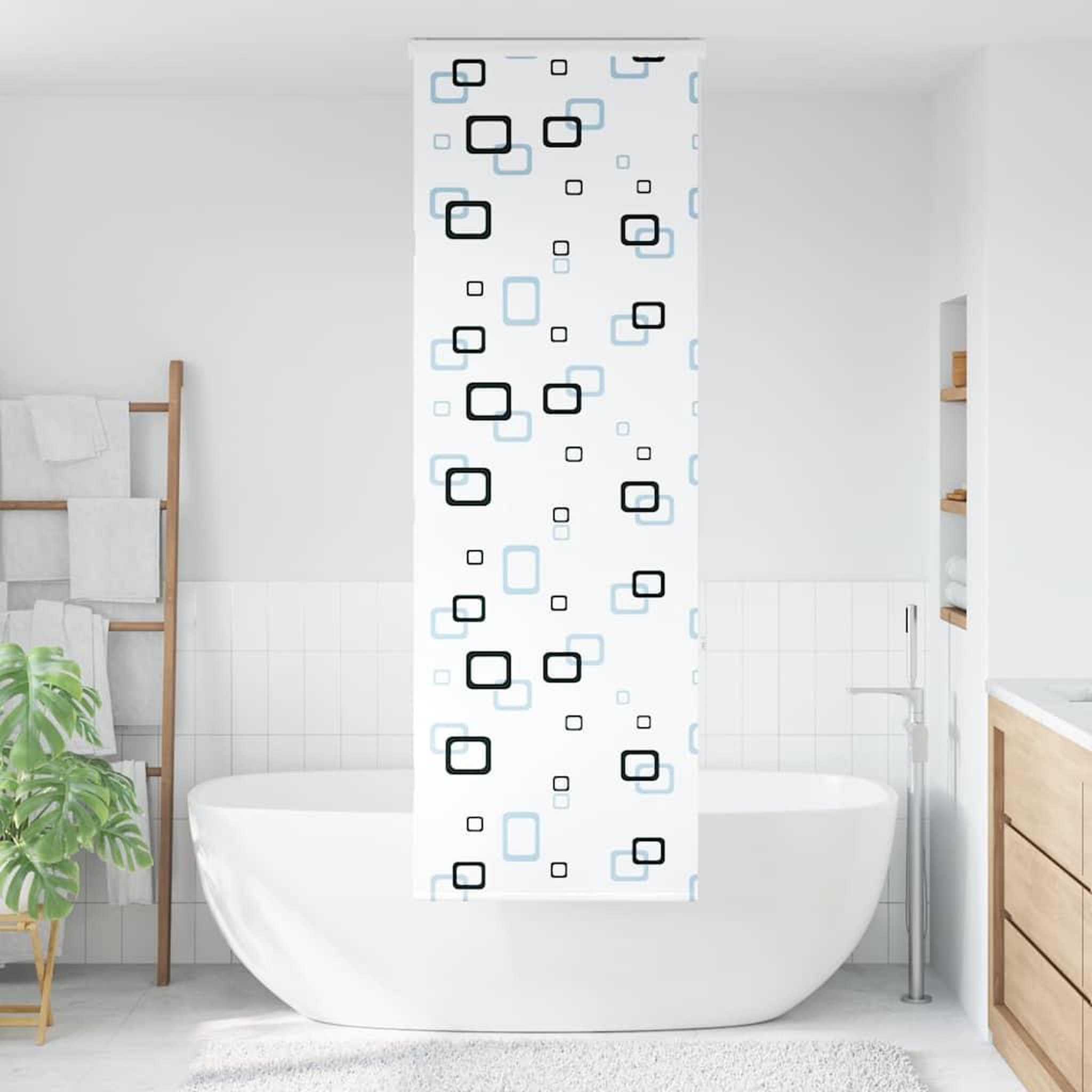 Voir la diapositive 2 : VIDAXL Store enrouleur de douche avec cassette largeur du tissu 56 cm