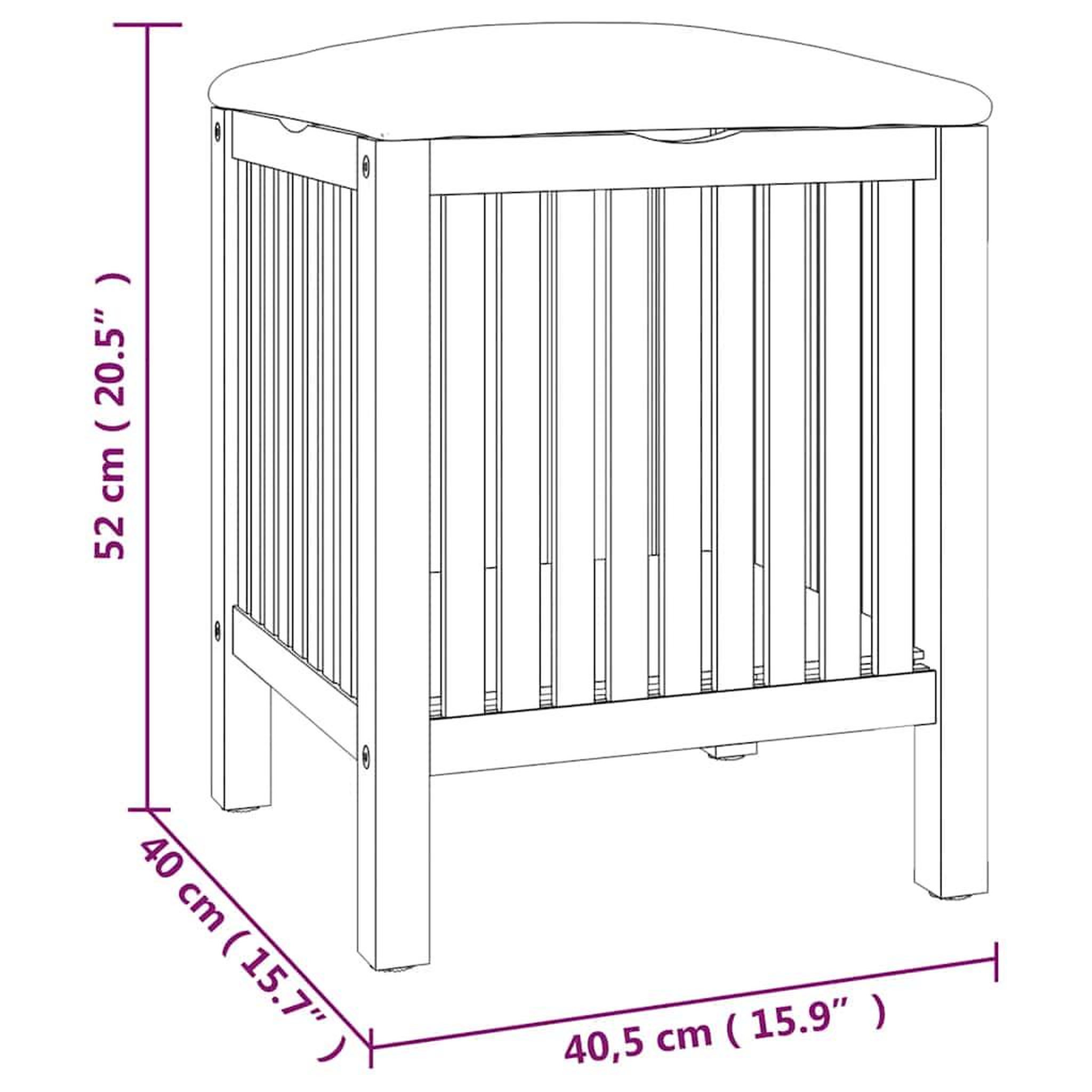 Voir la diapositive 6 : VIDAXL Tabouret de salle de bain 40,5x40x52 cm bois massif de noyer