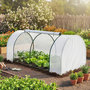 Voir la diapositive 6 : OUTSUNNY Serre tunnel porte zippée enroulable bâche imperméable acier blanc
