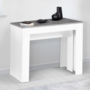 Voir la diapositive 3 : ID MARKET Table console extensible ORLANDO 10 personnes 235 cm bois blanc et effet  béton