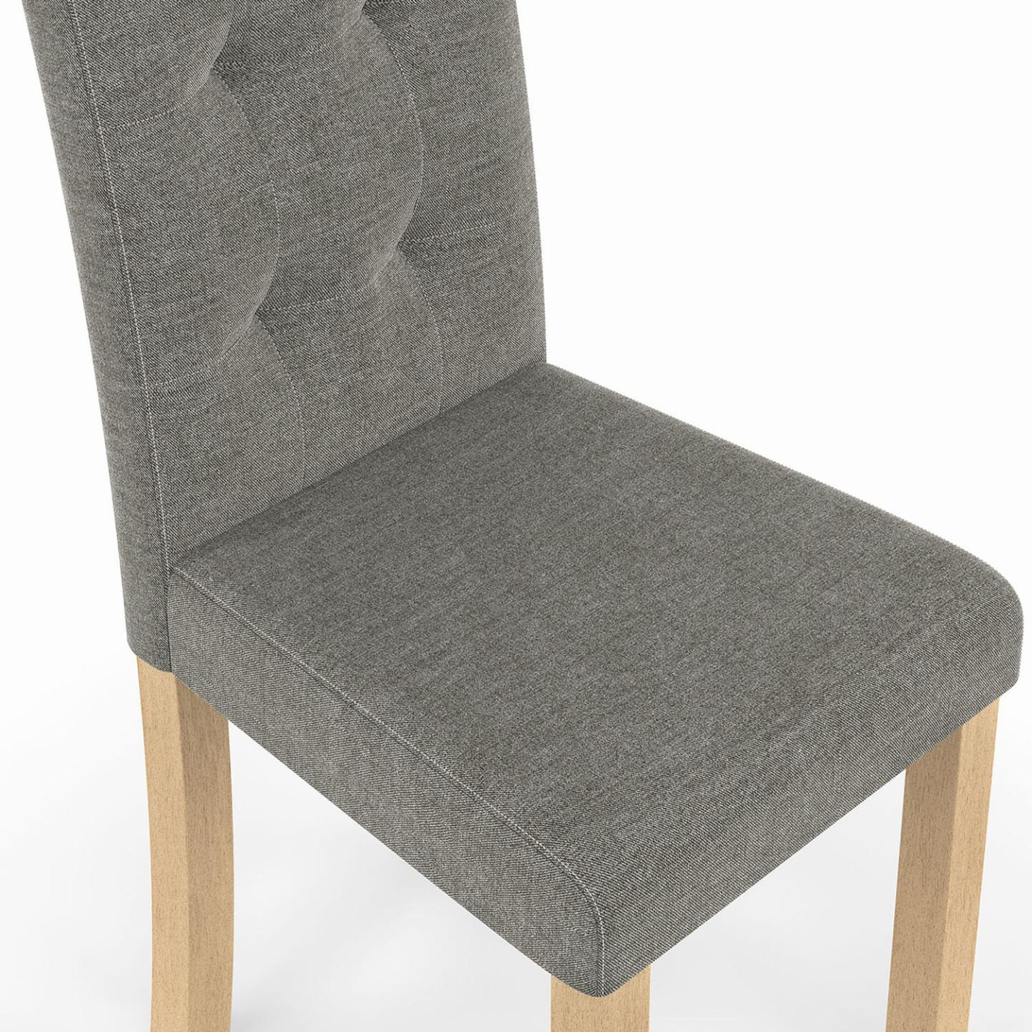 Voir la diapositive 6 : ID MARKET Lot de 6 chaises polga capitonnées grises pour salle à manger
