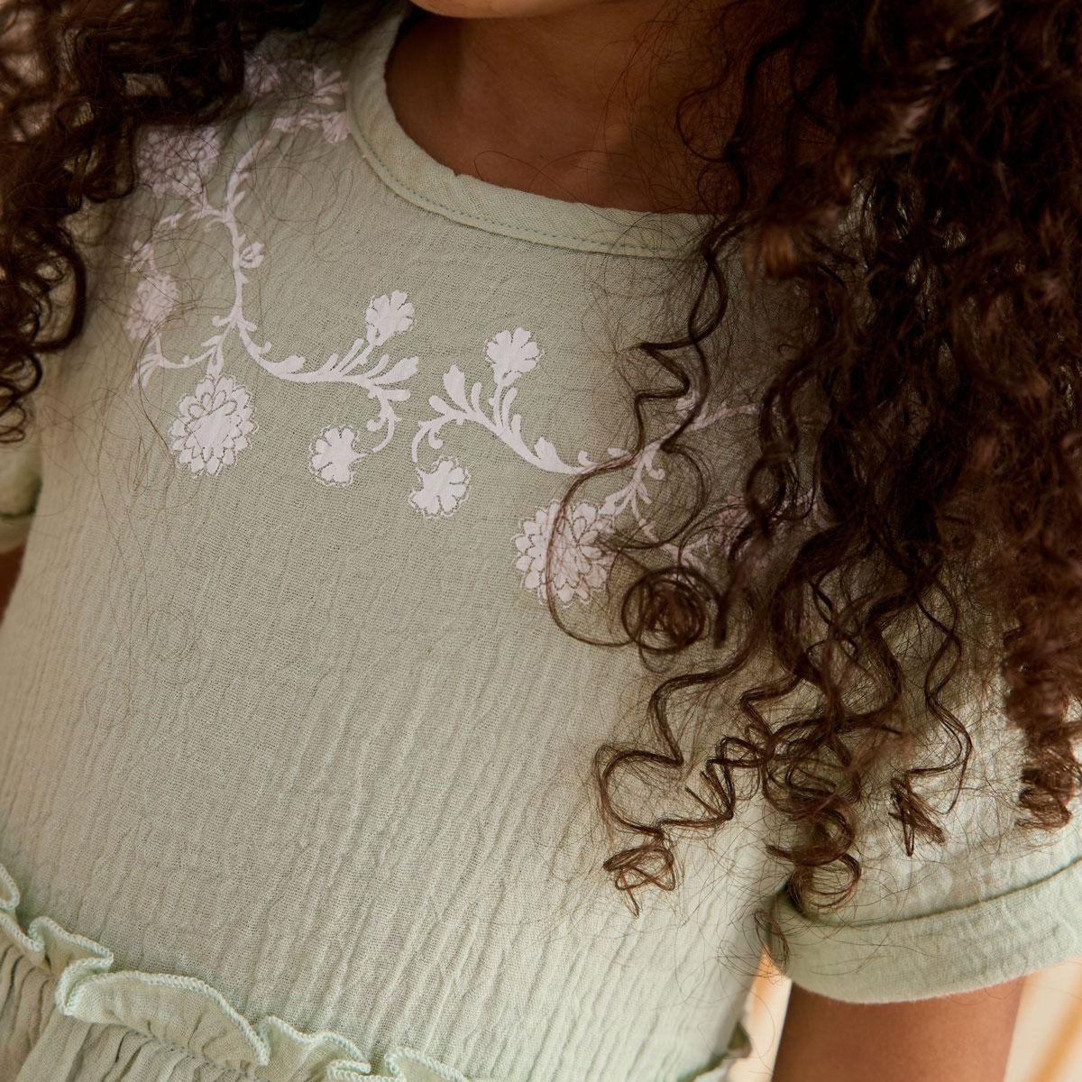 Petit Béguin Robe enfant en gaze de coton Arya