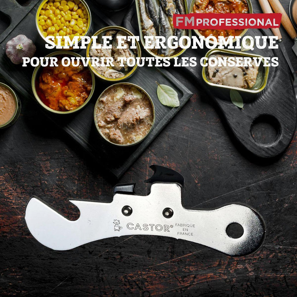 FM PROFESSIONAL Lot de 4 ouvre-boites FM Professional