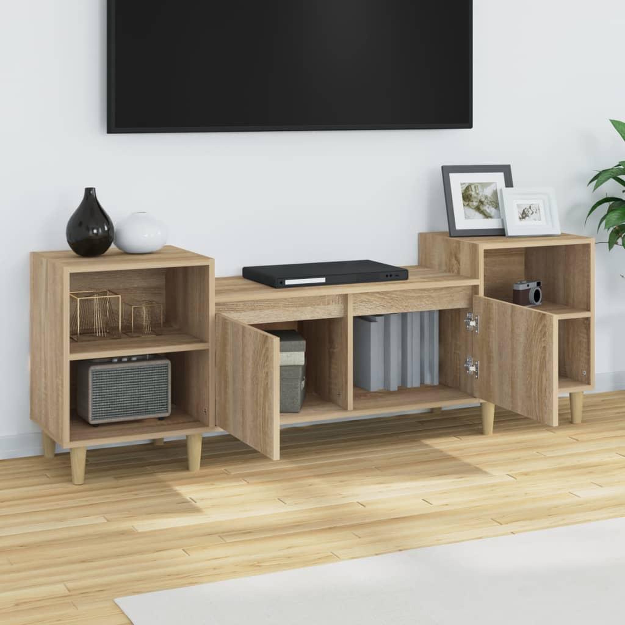 Voir la diapositive 4 : VIDAXL Meuble TV Chene sonoma 160x35x55 cm Bois d'ingenierie