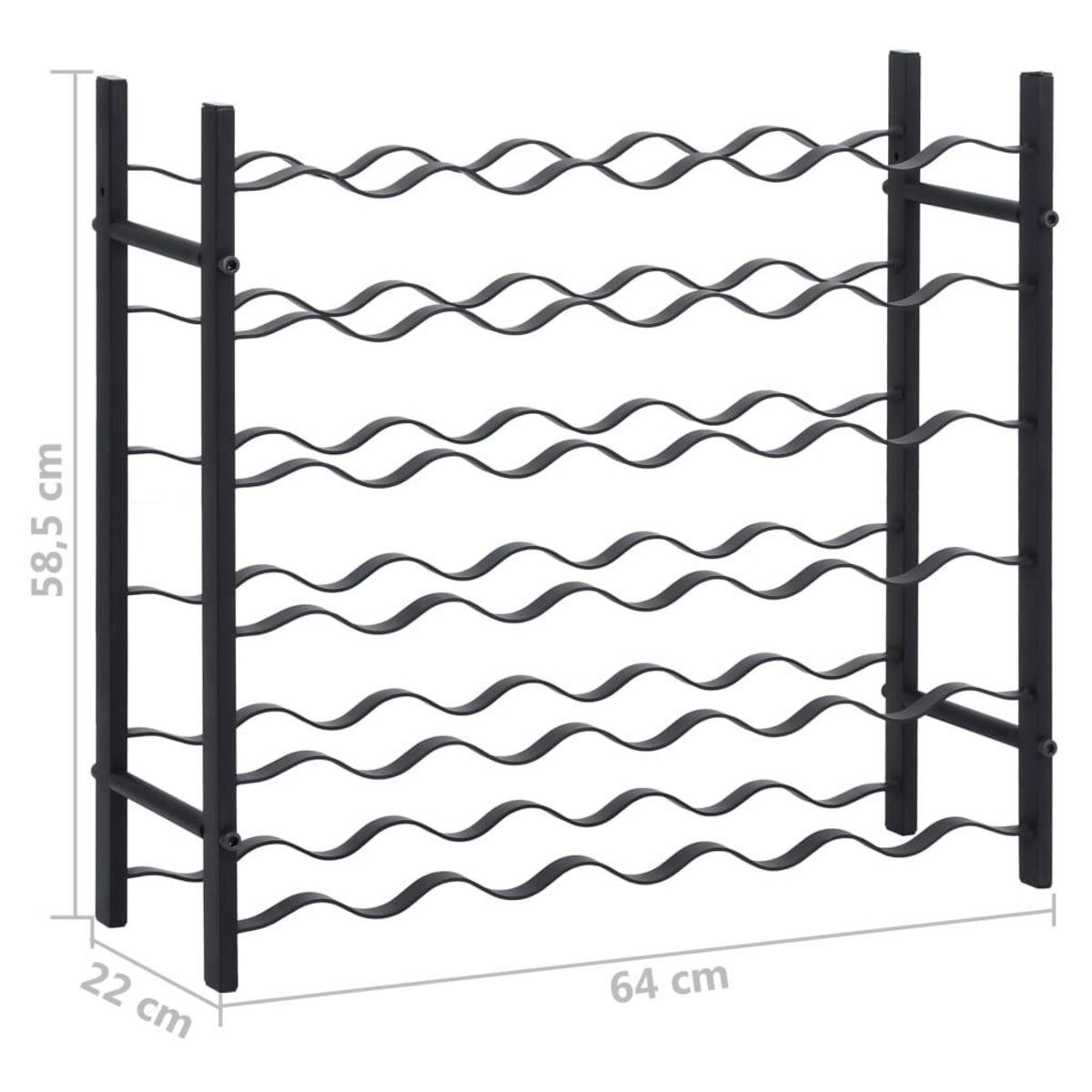 VIDAXL Casier a bouteilles pour 36 bouteilles Noir Fer