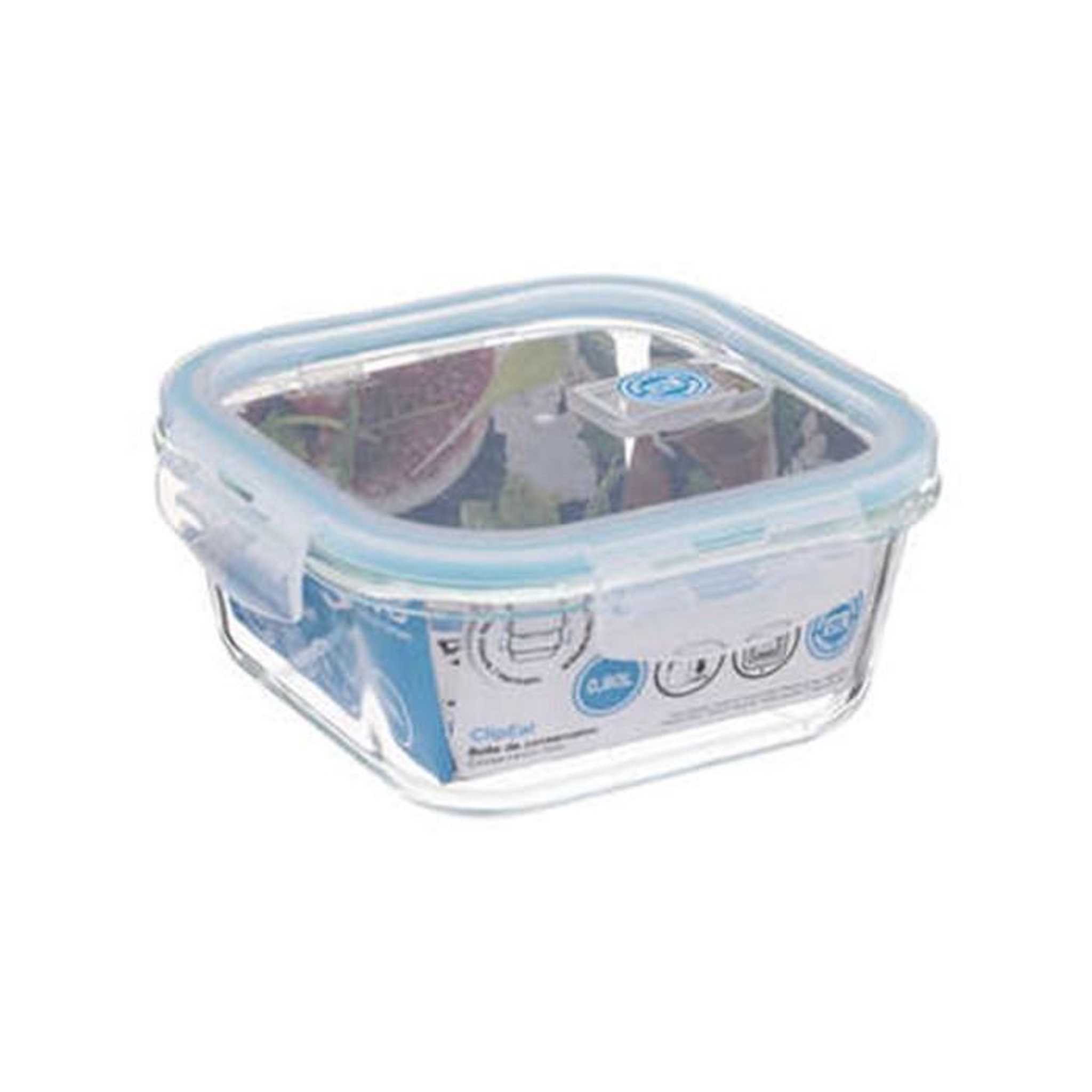 Voir la diapositive 4 : FIVE Boîte de conservation carrée  clipeat  800ml bleu