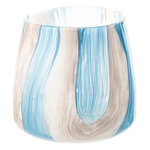 Paris Prix Photophore Design en Verre  Quinton  20cm Bleu