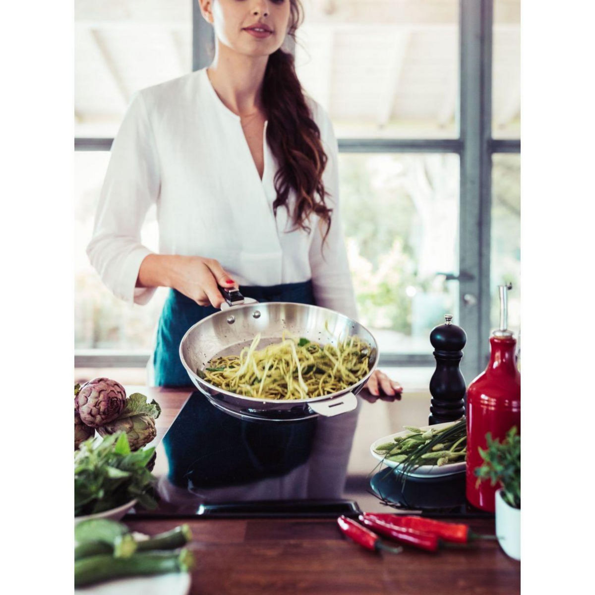 Lagostina Poignée amovible SALVASPAZIO amovible noire