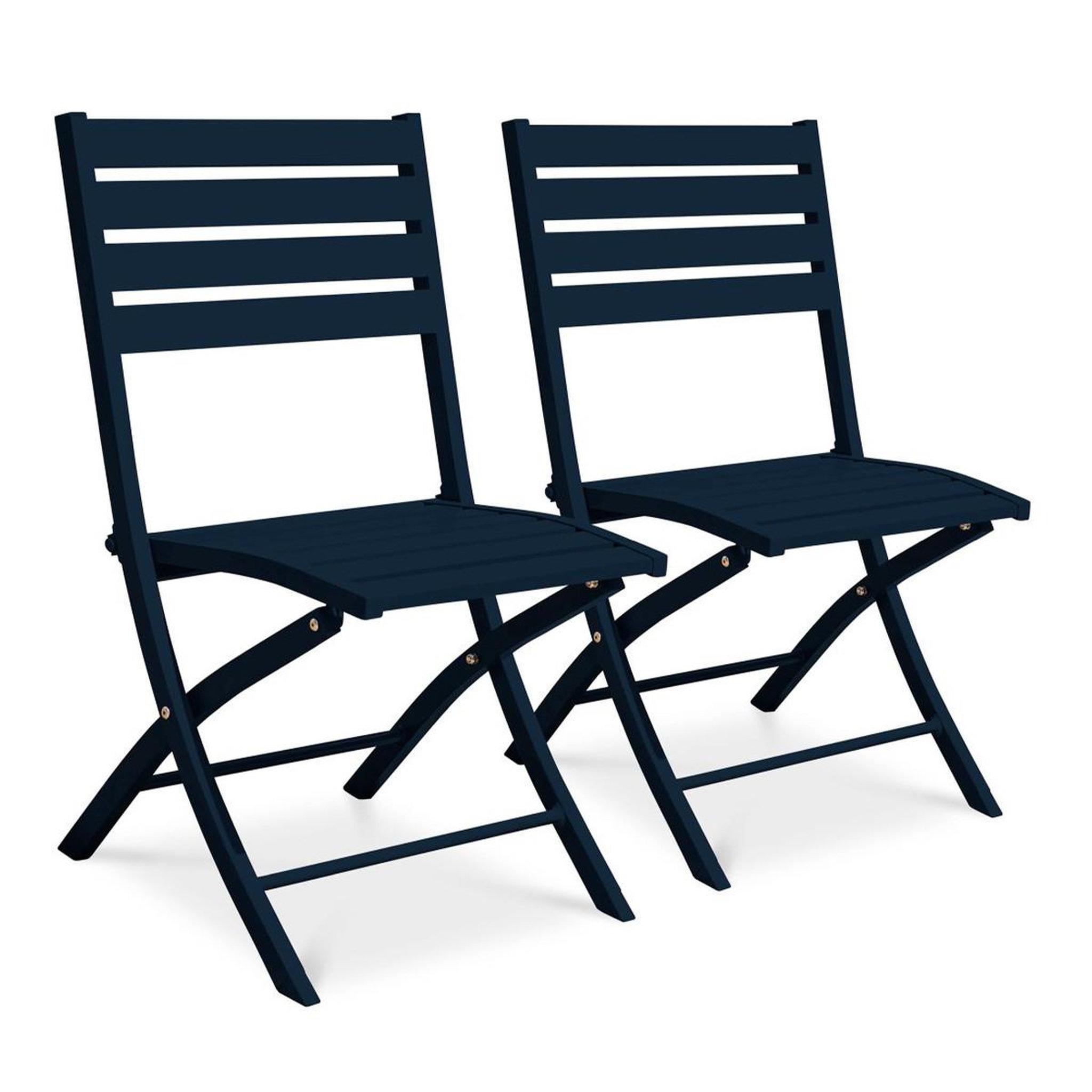 Paris Prix Lot de 2 chaises de jardin pliantes  marius  82cm bleu marine