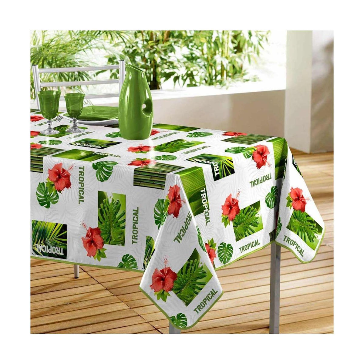 Paris Prix Nappe Toile Cirée  Salvador  140x240cm Blanc