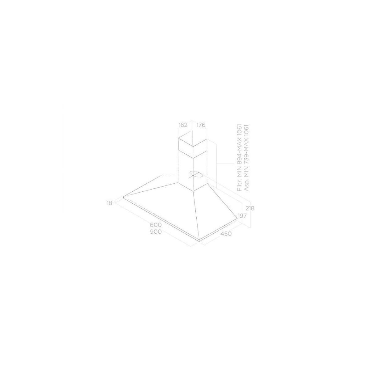 ELICA Hotte décorative murale 90cm 400 m³/h noir - PRF0151544