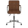 Voir la diapositive 3 : VIDAXL Chaise pivotante de bureau Marron Tissu