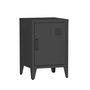 Voir la diapositive 1 : SWEEEK Table de chevet en acier noir. 1 porte. casier. chambre enfant