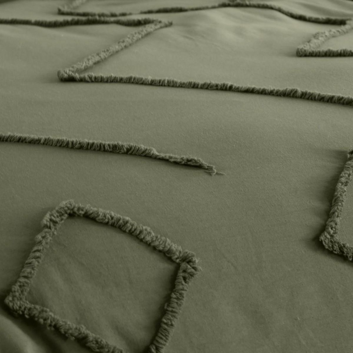 COTE DECO Housse de couette 240x220 KAYL + 2 taies 100% coton lavé 52 fils