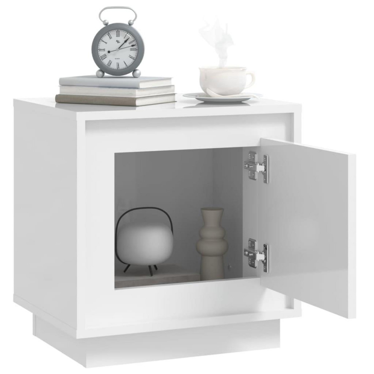 VIDAXL Table de chevet blanc brillant 44x35x45 cm bois d'ingenierie
