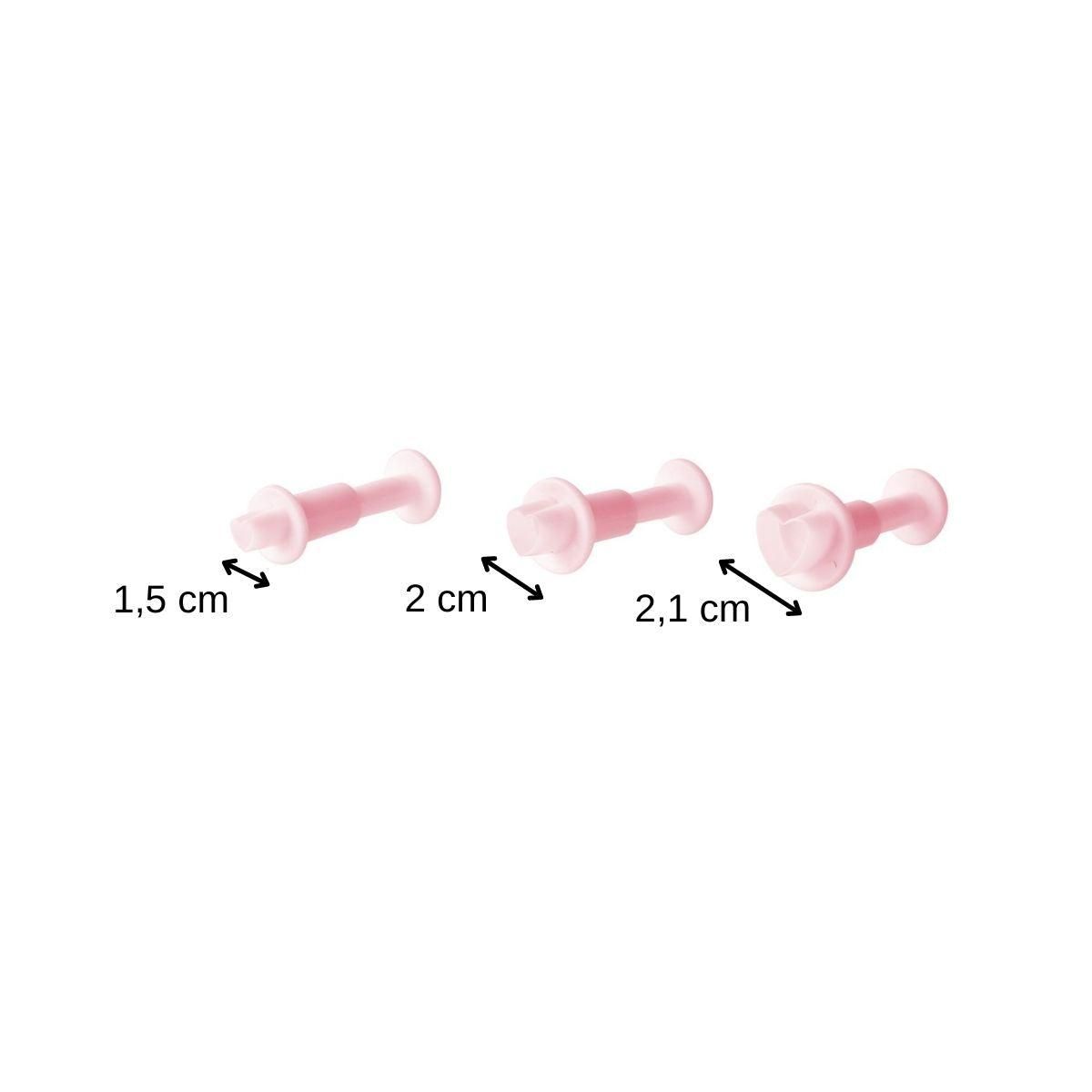 ZENKER Lot de 3 emporte-pièces cœur à poussoir pour pâte à sucre Zenker Candy