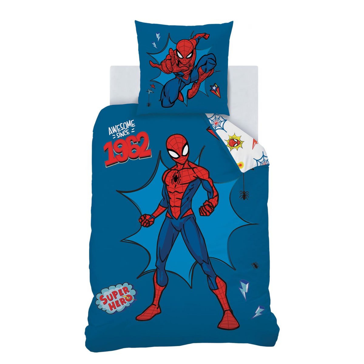 SPIDERMAN Parure housse de couette enfant en coton SPIDERMAN