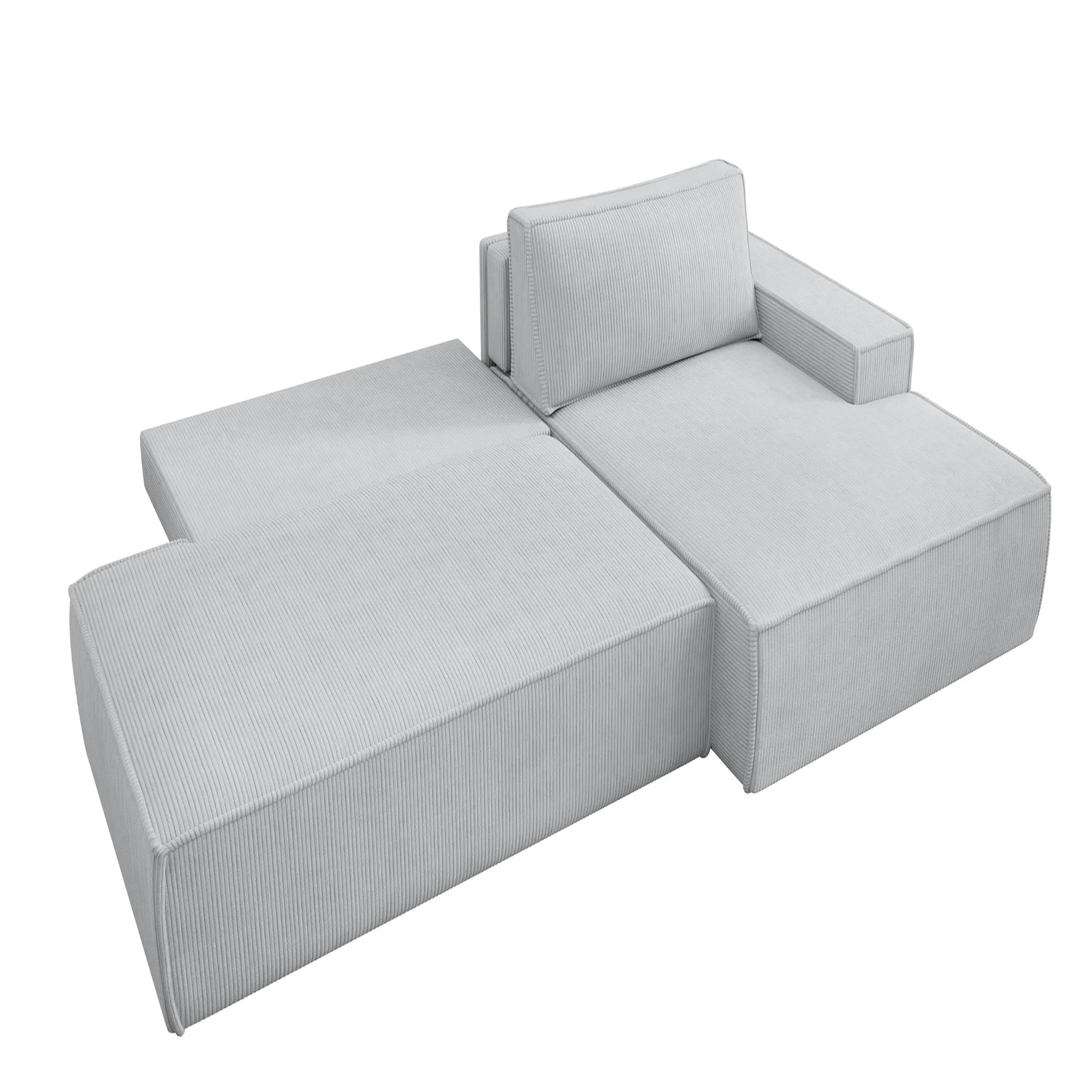 Voir la diapositive 6 : CASANOVA PARIS Jade - d'angle convertible velours côtelé