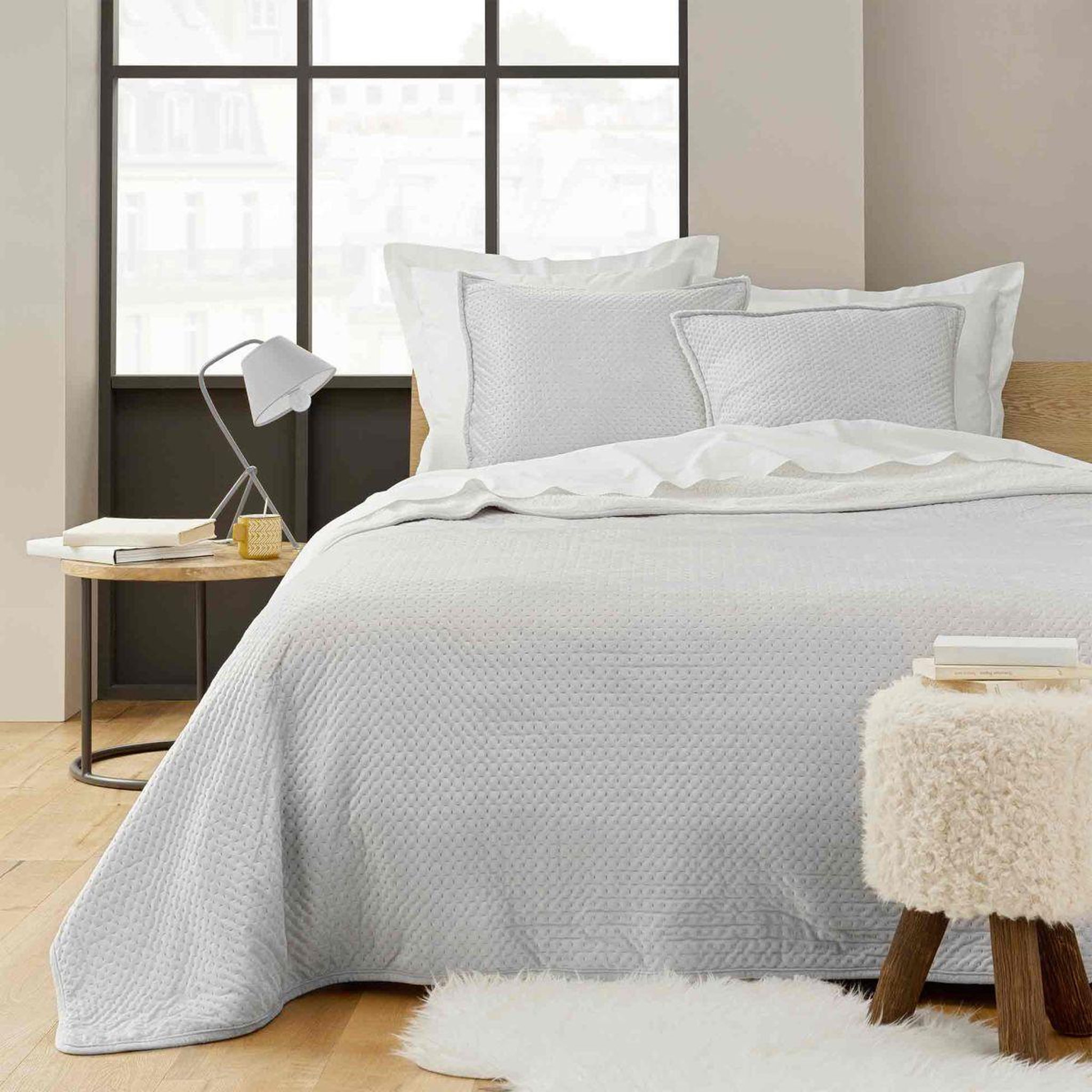 Douceur d'Intérieur Couvre-lit & 2 housses de coussin  mylene  220x240cm gris