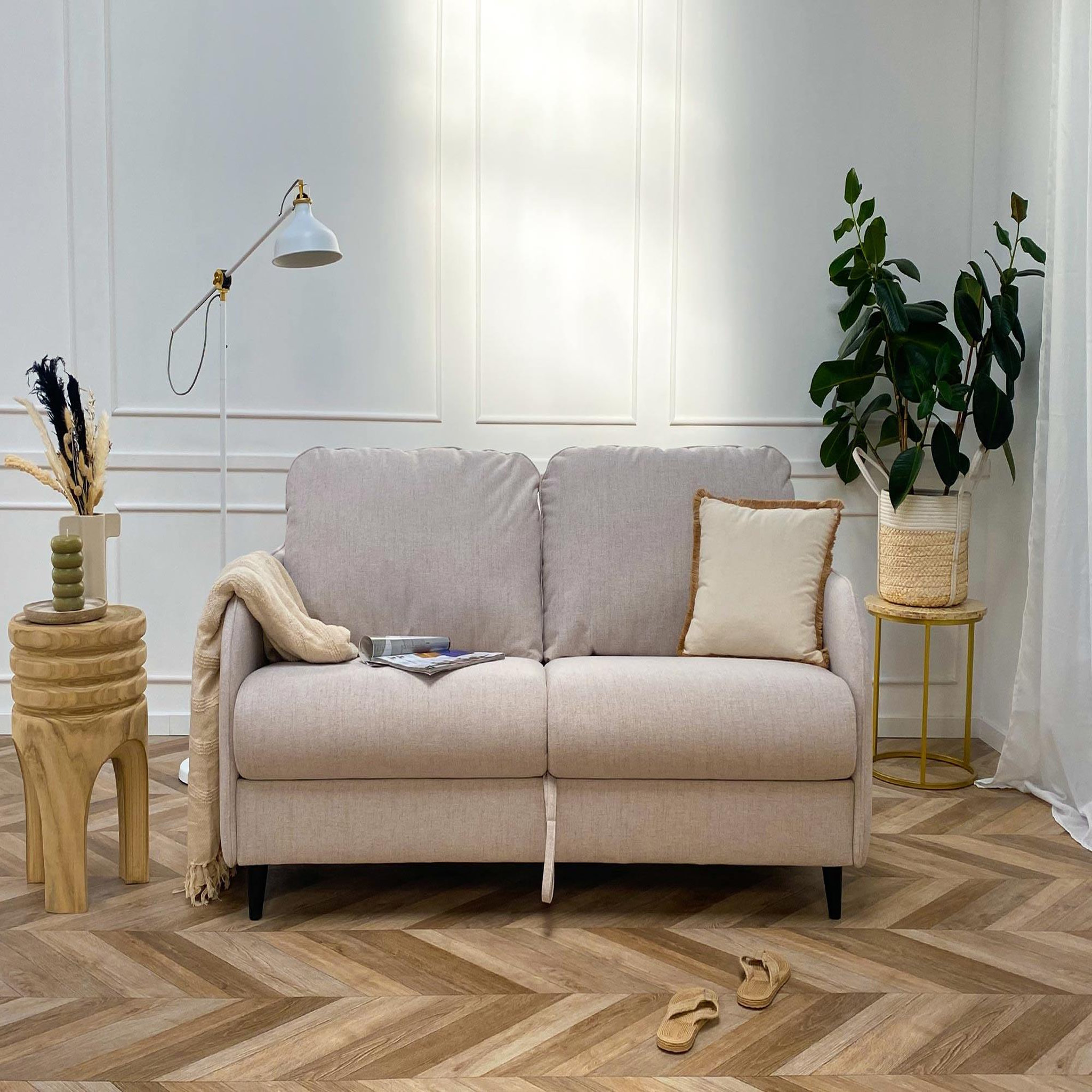 BEST MOBILIER Cosmos - canapé 3 places convertible express couchage quotidien 140 cm matelas 11 cm en tissu. Coloris disponibles : Vert, Beige