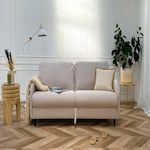 BEST MOBILIER Cosmos - canapé 3 places convertible express couchage quotidien 140 cm matelas 11 cm en tissu. Coloris disponibles : Gris, Vert, Beige