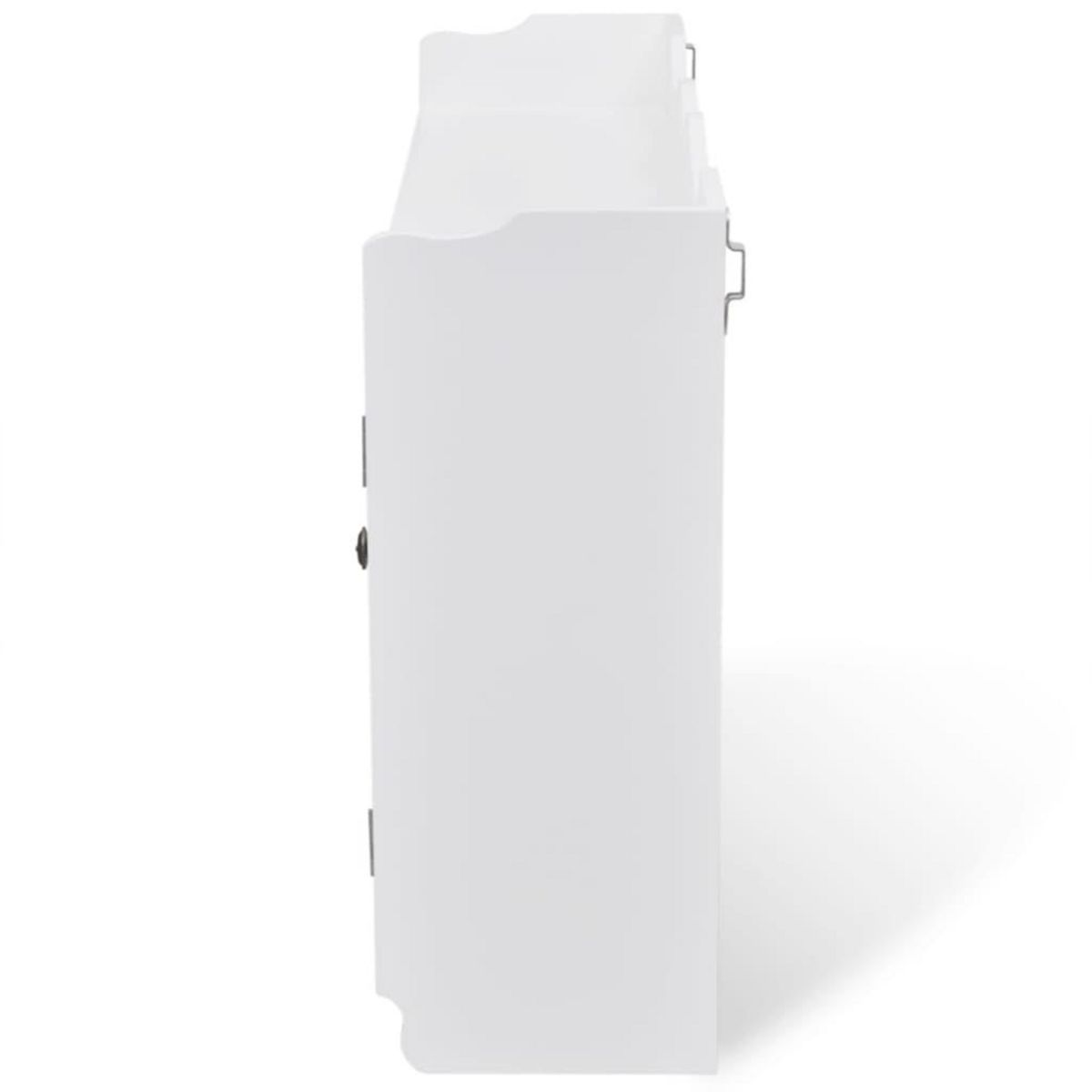 VIDAXL Vitrine murale avec etagere de Livre / DVD / Verre en MDF Blanc