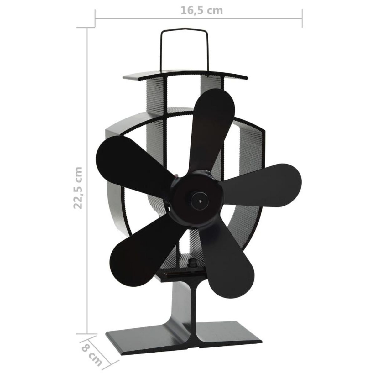 VIDAXL Ventilateur de poele alimente par chaleur 5 pales Noir