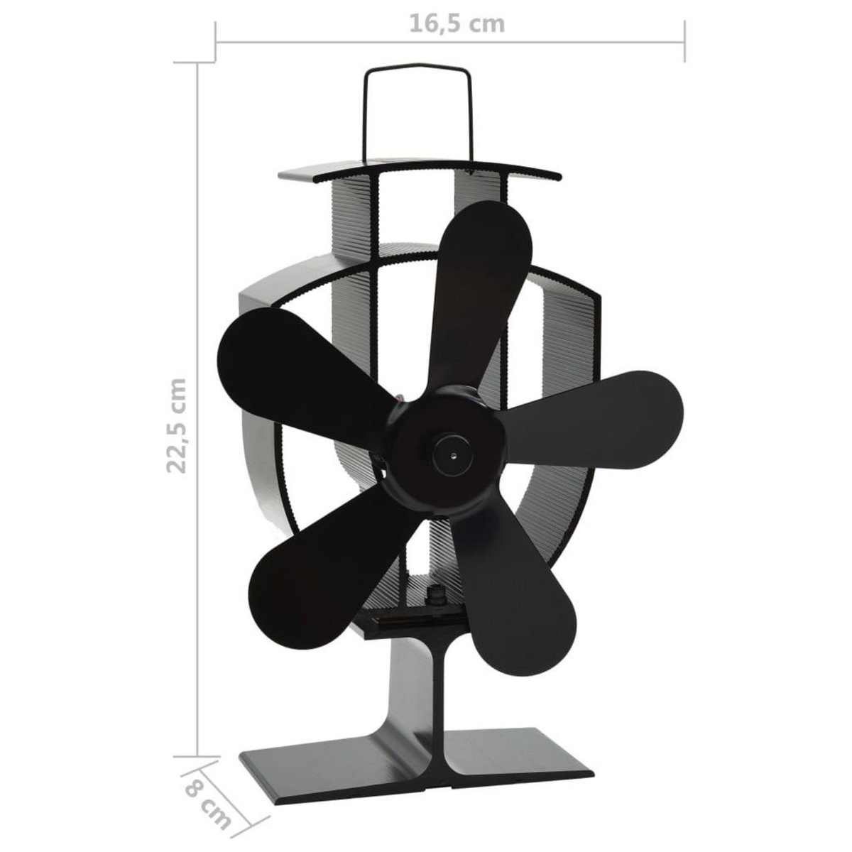 VIDAXL Ventilateur de poele alimente par chaleur 5 pales Noir