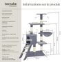 Voir la diapositive 6 : tectake Arbre à chat 144 cm avec griffoir et plateforme d'escalade gris