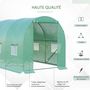 Voir la diapositive 4 : OUTSUNNY Serre de jardin tunnel 8 m² 4L x 2l x 1,9H m acier galvanisé renforcé diamètre 2,4 cm + PE haute densité fenêtres porte vert