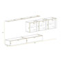Voir la diapositive 3 : Paris Prix Meuble TV Mural Design  Switch XVII  340cm Noir & Blanc