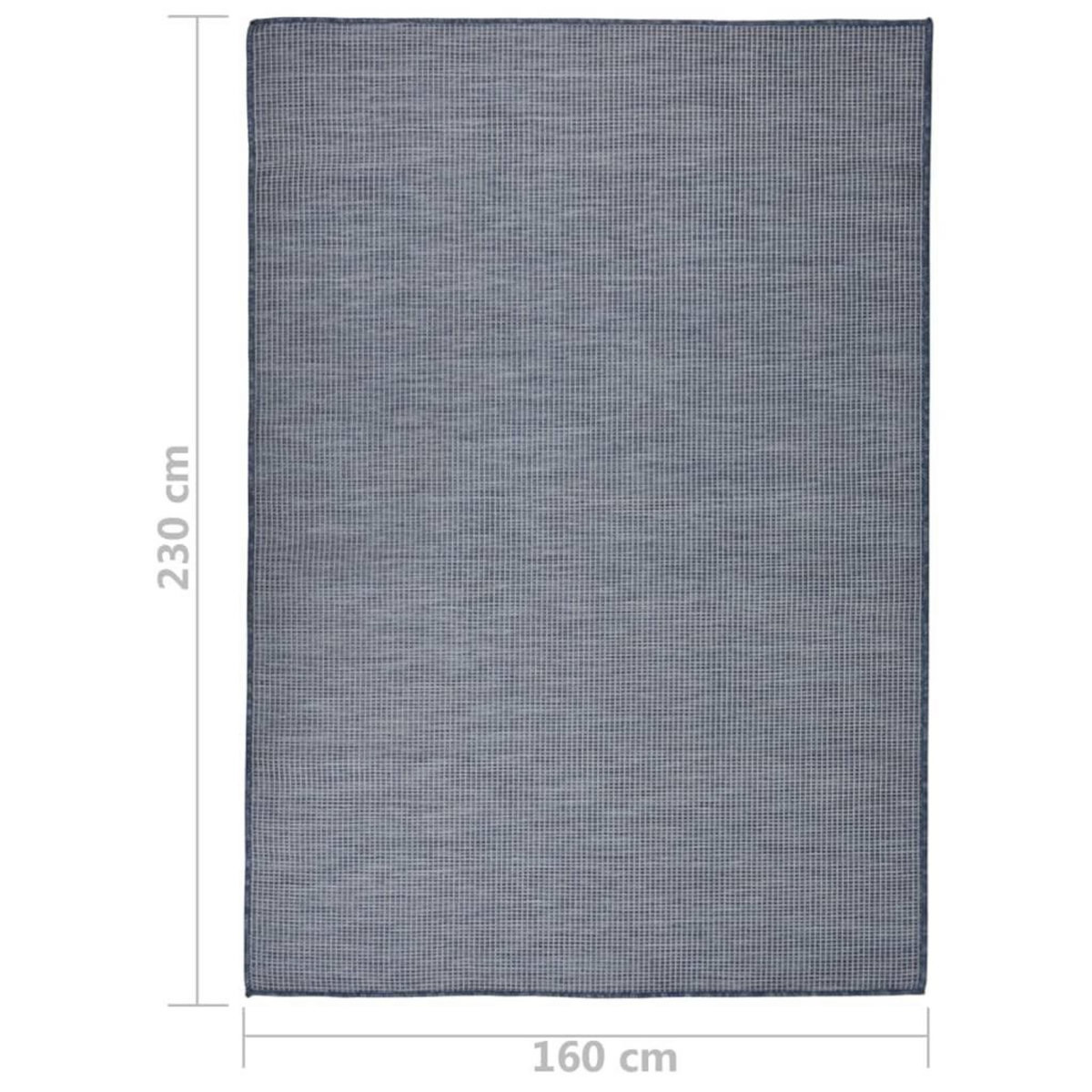 VIDAXL Tapis a tissage plat d'exterieur 160x230 cm Bleu