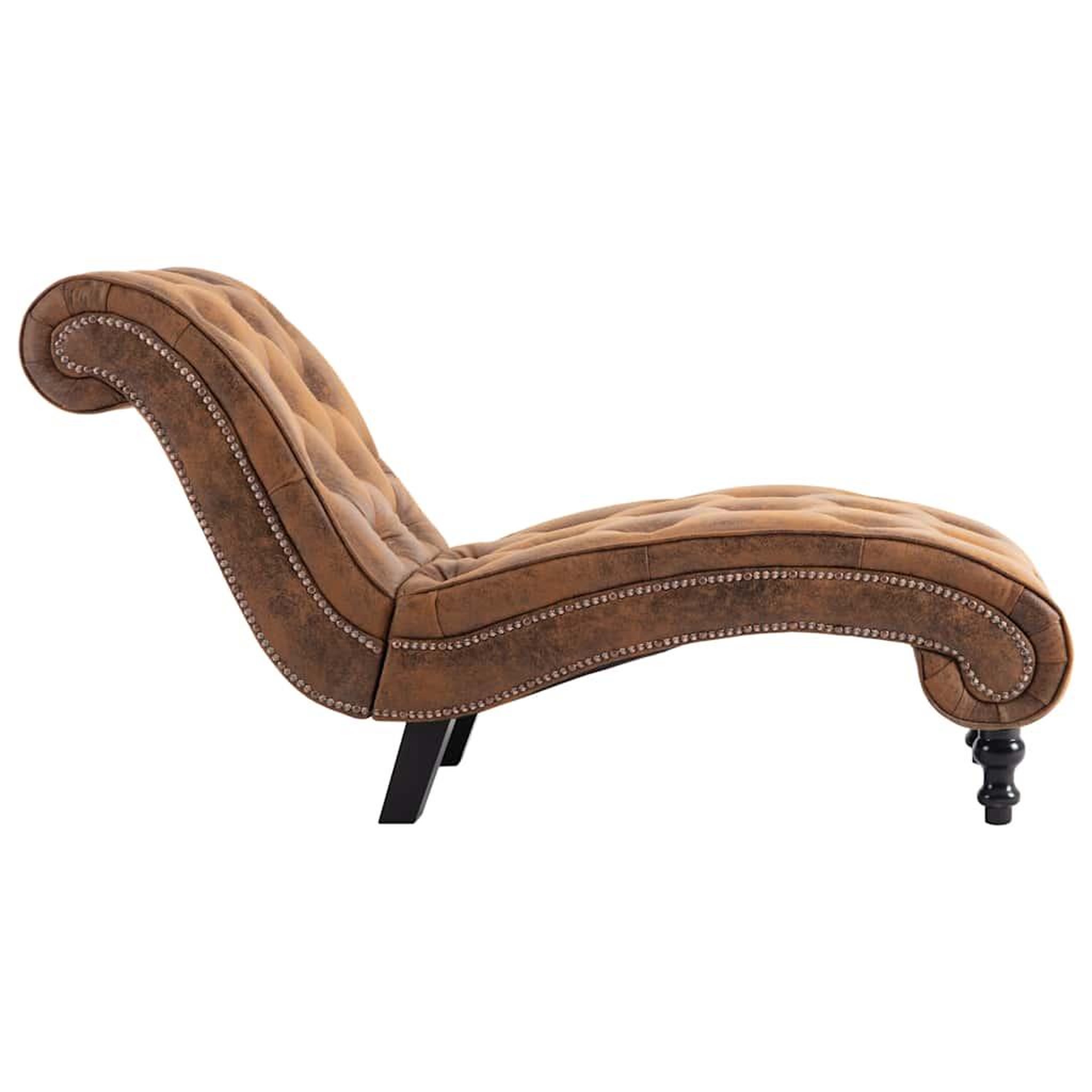 Voir la diapositive 6 : VIDAXL Chaise longue Marron Similicuir daim