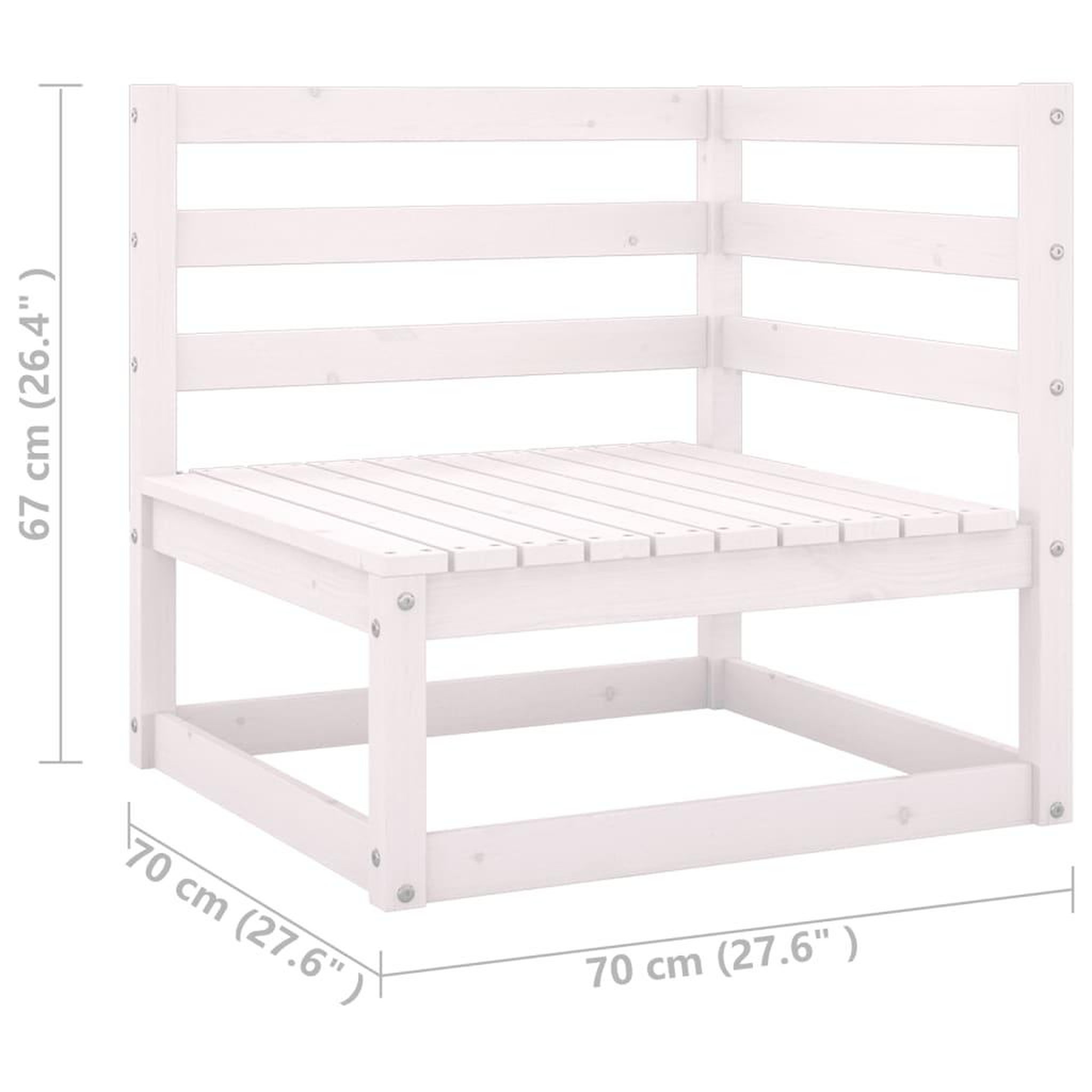 Voir la diapositive 6 : VIDAXL Salon de jardin 10 pcs avec coussins Blanc Bois de pin massif