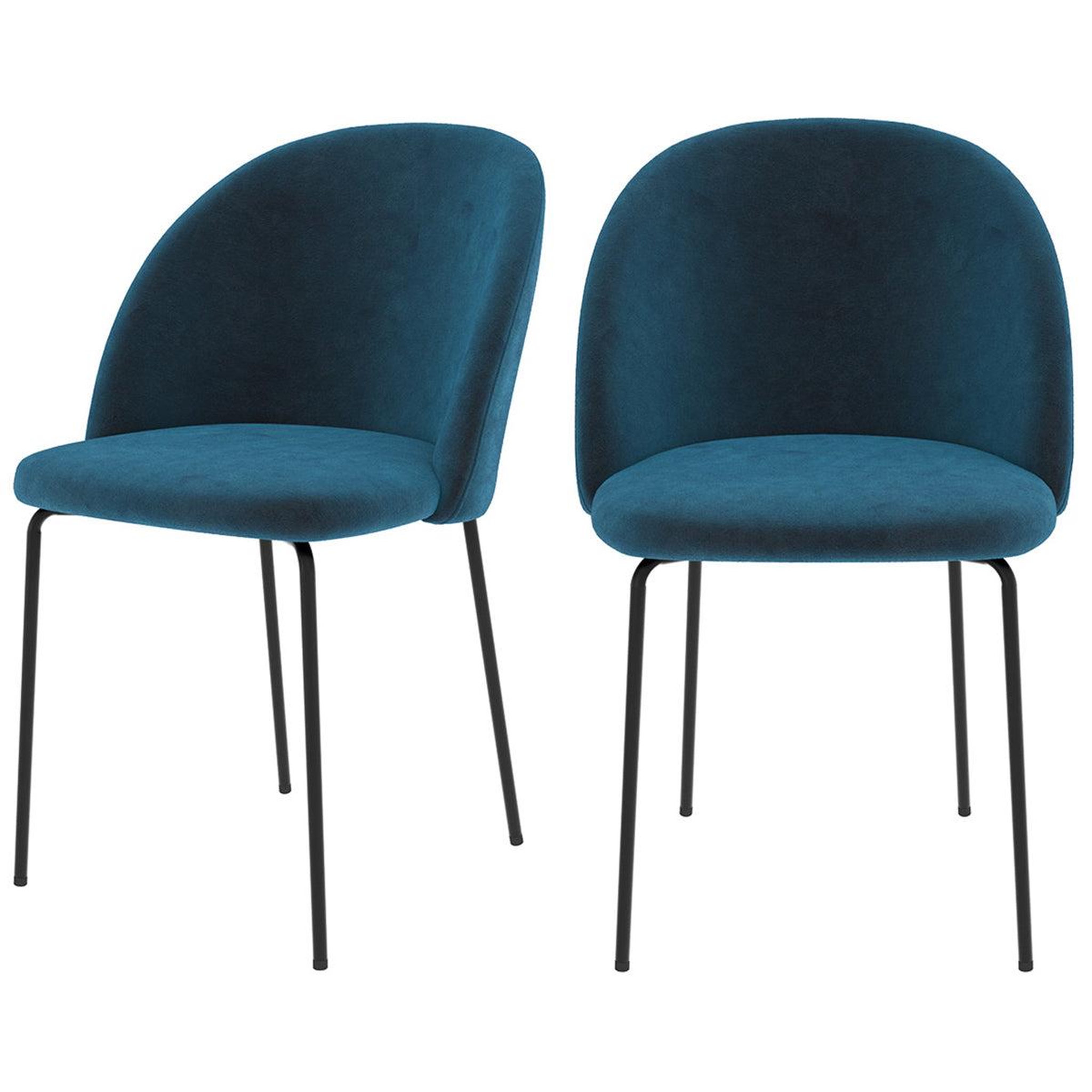 MAISON PAVANE Lot de 2 chaises en velours bleu foncé-karl