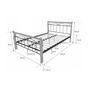 Voir la diapositive 3 : HomeStyle4U Design metal lit double 140 x 200 cadre de lit lattes bois neuf