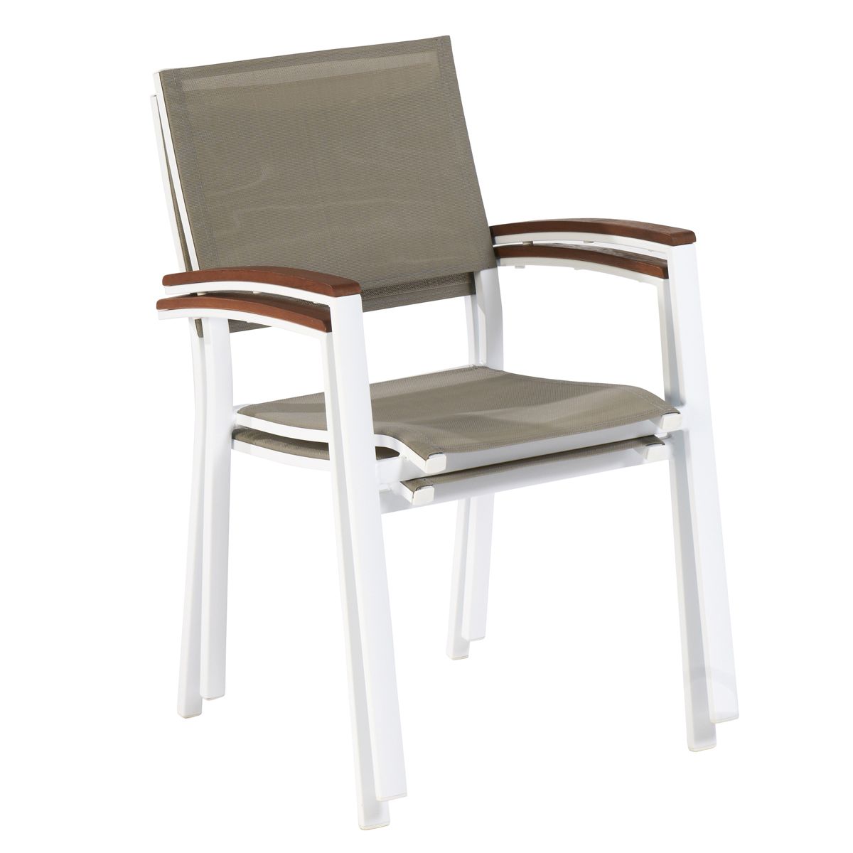 Fauteuil de jardin aluminium textilène taupe SYDNEY