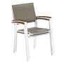 Voir la diapositive 3 : Fauteuil de jardin aluminium textilène taupe SYDNEY