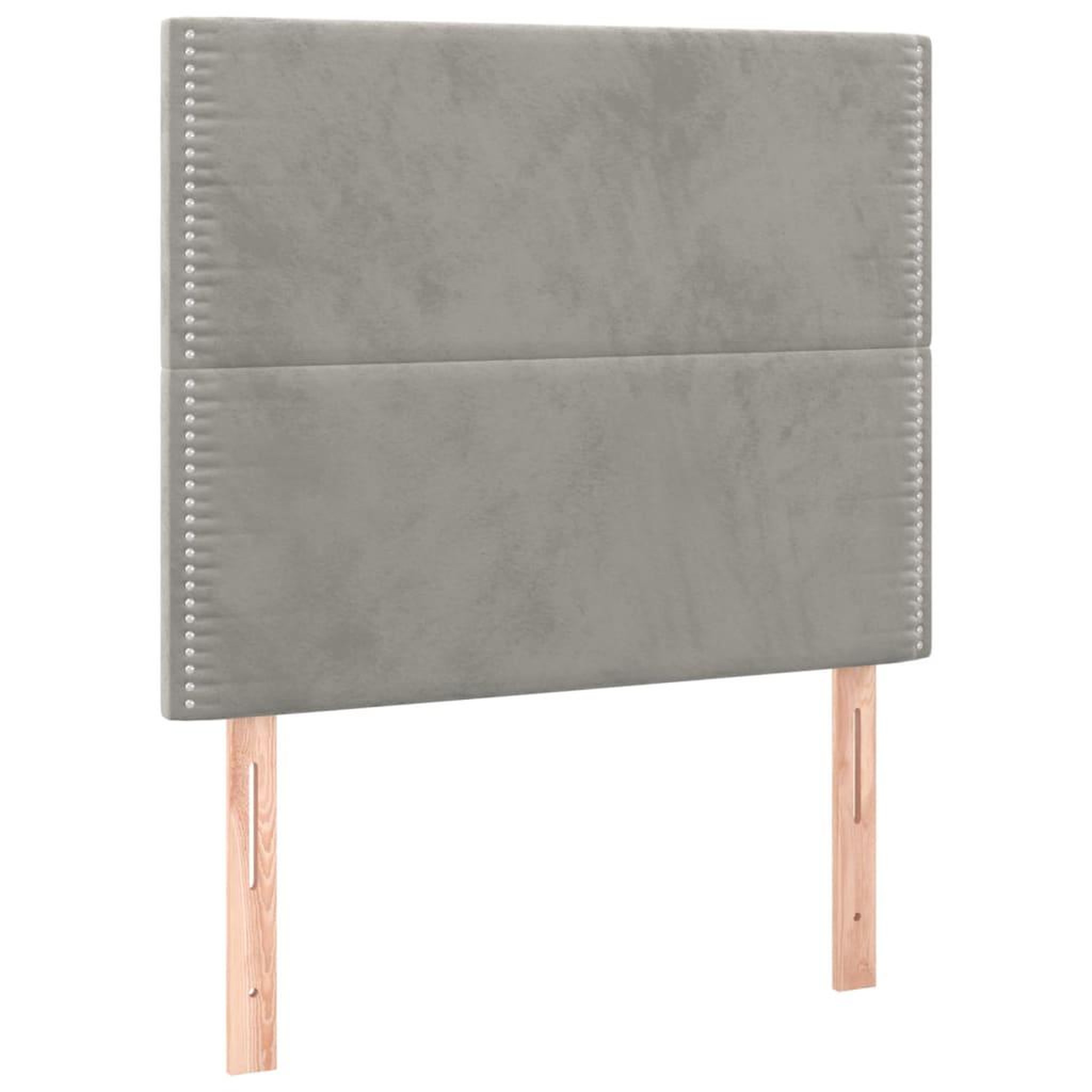 Voir la diapositive 2 : VIDAXL Tetes de lit 2 pcs Gris clair 100x5x78/88 cm Velours