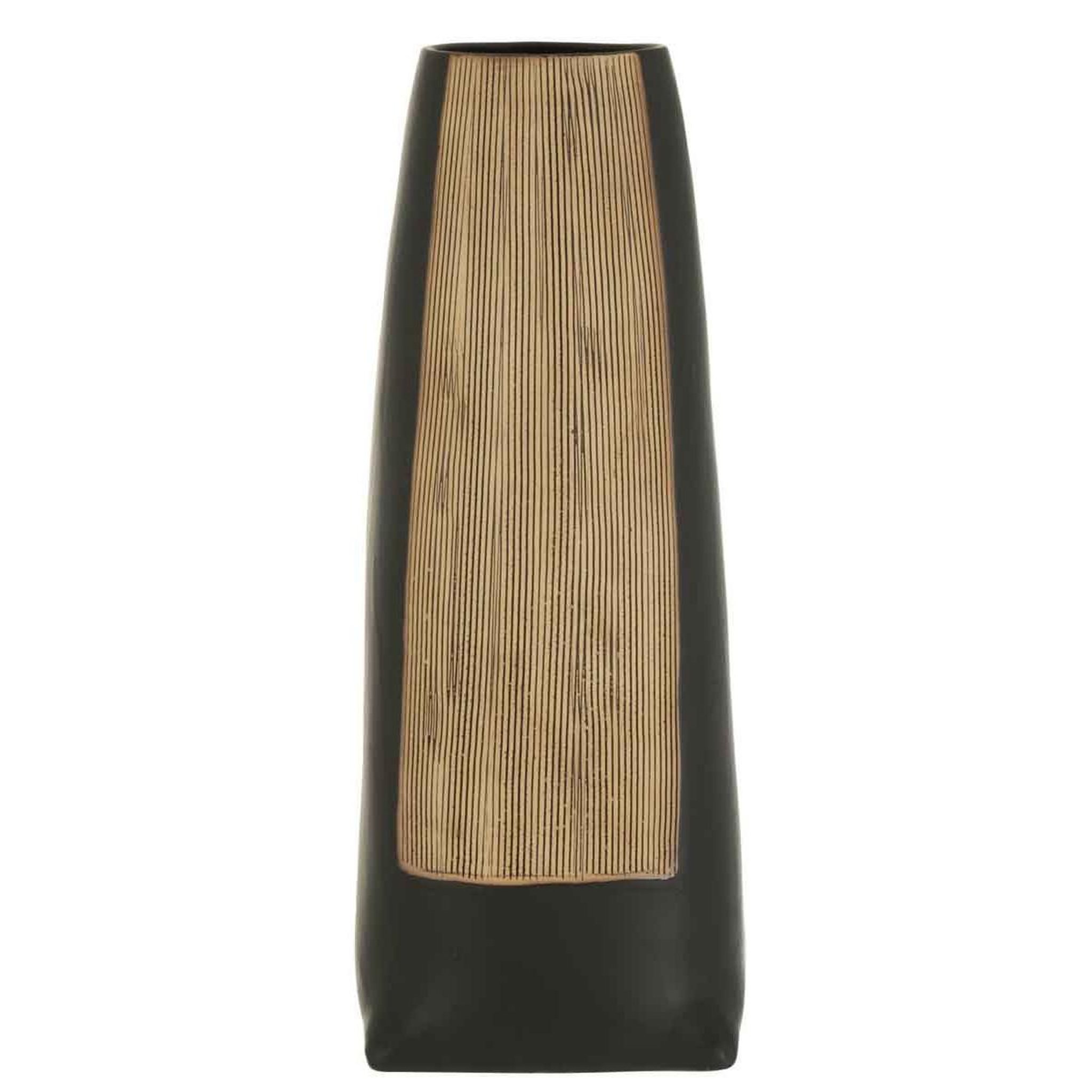 Voir la diapositive 1 : J-LINE Vase Long Design en Céramique  Maria  40cm Noir