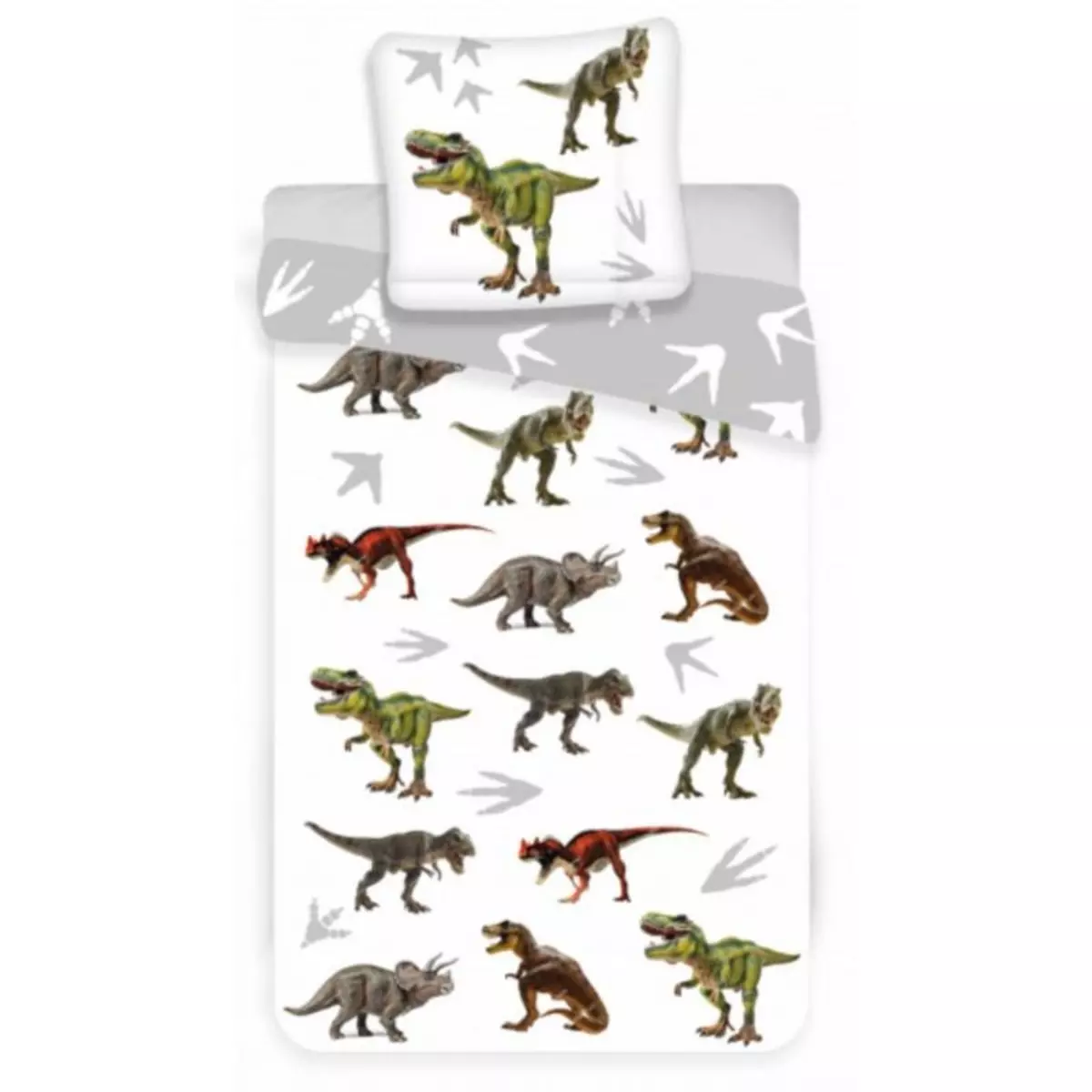 Home Animal Déco - Parure de lit coton bébé Dinosaures - Housse de Couette 100x135 cm Taie 40x60 cm