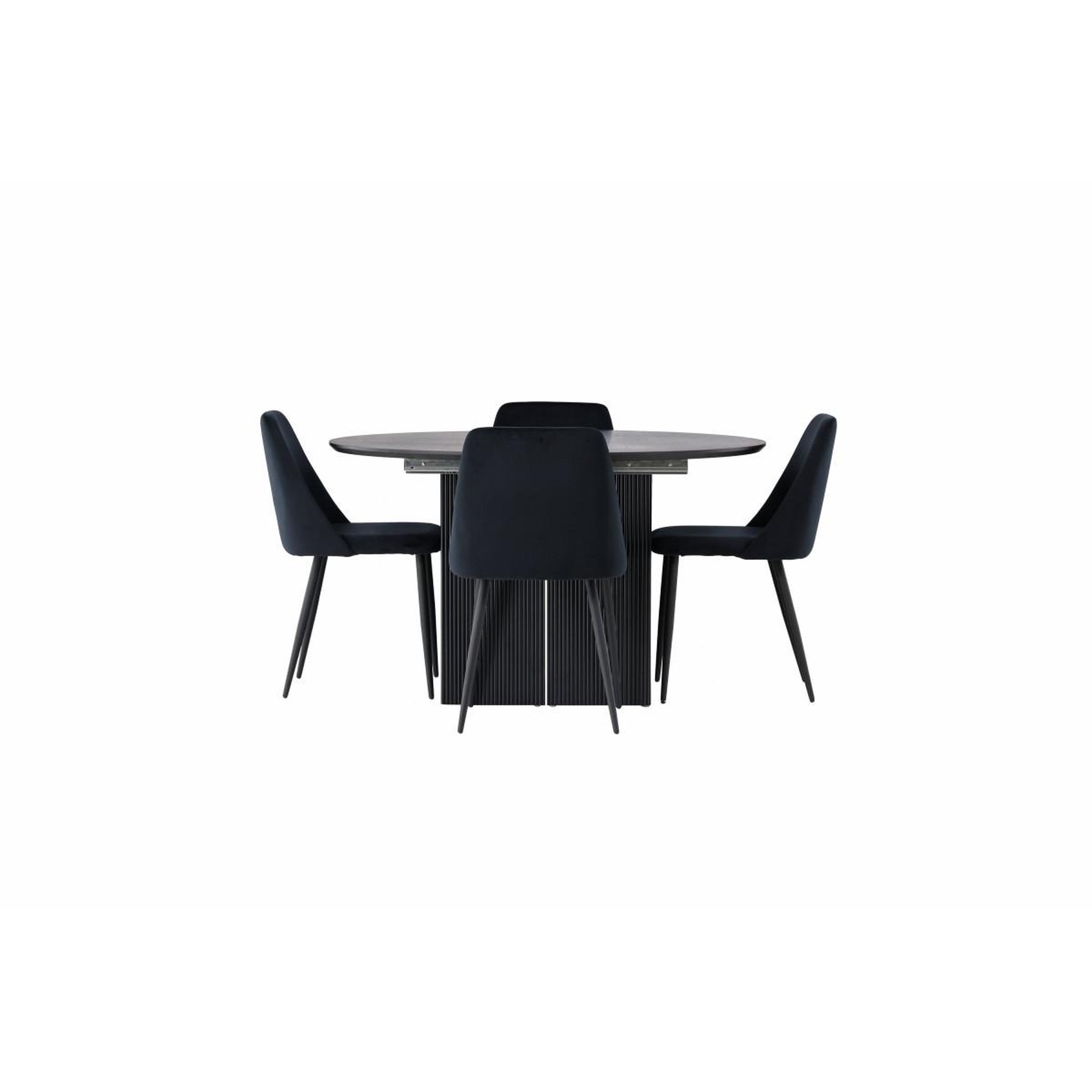 Voir la diapositive 2 : Paris Prix Ensemble table à manger extensible & 4 chaises  matilda & night  130-180cm noir